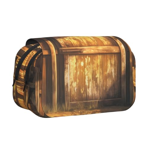 IguaTu Cooles Schlagzeug-Set, doppellagiges Federmäppchen, Oxford-Stoff, Stifttasche mit Reißverschluss und Klappe, große Kapazität, Schreibwarentasche für Schule, Büro, Reisen, Scheunentür von IguaTu