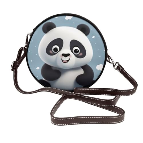 IguaTu Dalmatiner Hund Runde Leder Schultertasche für Frauen mit abnehmbarem Riemen, stilvolle Crossbody Circle Geldbörse, Panda-Cartoon, Einheitsgröße IguaTu Dalmatiner Hund Runde Leder Schultertasche für Frauen mit abnehmbarem Riemen, stilvolle Crossbody Circle Geldbörse, Panda-Cartoon, Einheitsgröße von IguaTu