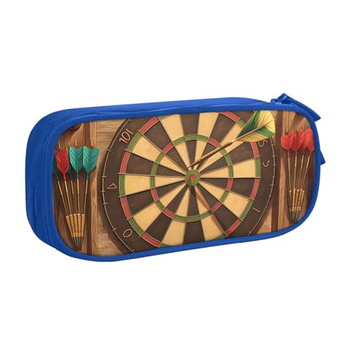IguaTu Dartscheibe Große Kapazität Federmäppchen - Doppelschicht Schreibwaren Organizer für Schule, Büro, Reisen, blau, Einheitsgröße, Kosmetikkoffer von IguaTu