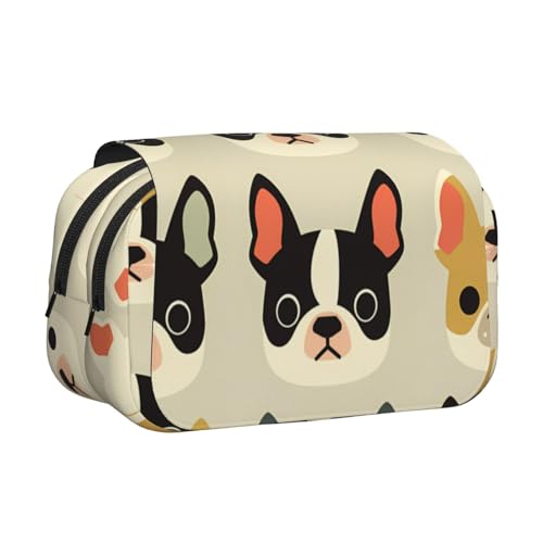 IguaTu Doppelschichtiges Federmäppchen mit französischem Hahn, Oxford-Stoff, Stifteetui mit Reißverschluss und Klappe, große Kapazität, Schreibwarentasche für Schule, Büro, Reisen, Französische von IguaTu