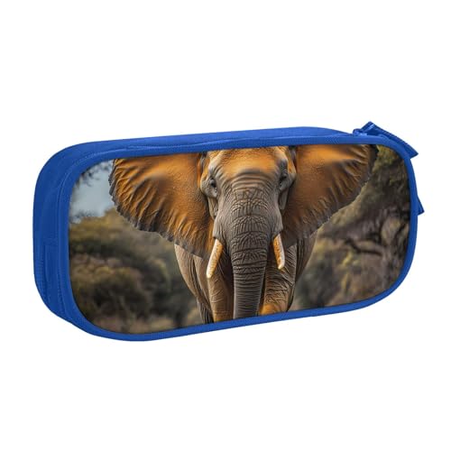 IguaTu Elephant Federmäppchen mit großer Kapazität – Doppelschichtiger Schreibwaren-Organizer für Schule, Büro, Reisen, blau, Einheitsgröße, Kosmetikkoffer von IguaTu