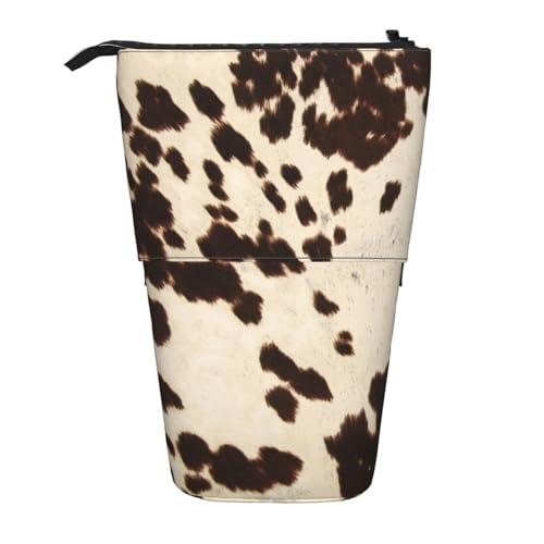 IguaTu Erweiterbares Federmäppchen aus Weinkork, Teleskop-Schreibwaren-Organizer, strapazierfähiges Oxford-Gewebe, Mehrzweck-Tasche für Stifte, Make-up, Braunes Rindsleder, Einheitsgröße, von IguaTu