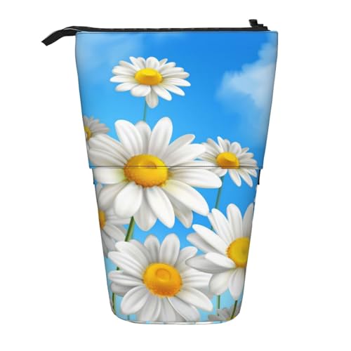 IguaTu Erweiterbares Federmäppchen mit Hortensien-Blume, Teleskop-Schreibwaren-Organizer, strapazierfähiges Oxford-Gewebe, Mehrzweck-Tasche für Stifte, Make-up, Frühling Gänseblümchen Blumen, von IguaTu