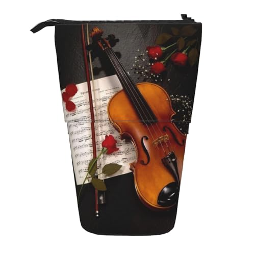 IguaTu Erweiterbares Federmäppchen mit Hortensien-Blume, Teleskop-Schreibwaren-Organizer, strapazierfähiges Oxford-Gewebe, Mehrzweck-Tasche für Stifte, Make-up, Violine Notenblätter, Einheitsgröße, von IguaTu