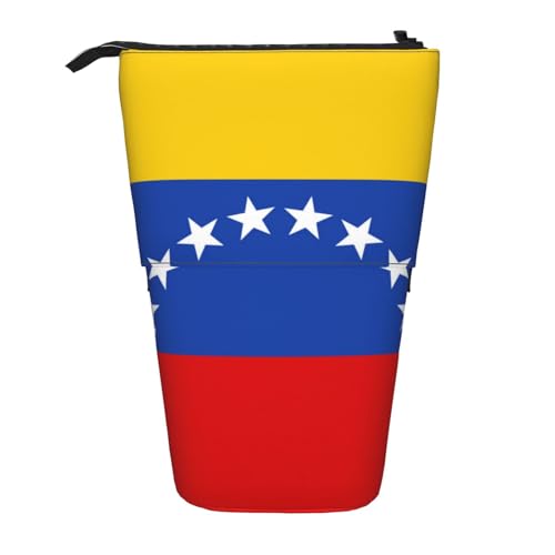 IguaTu Erweiterbares Federmäppchen mit Mops-Motiv, Teleskop-Schreibwaren-Organizer, strapazierfähiges Oxford-Gewebe, Mehrzweck-Tasche für Stifte, Make-up, Flagge Venezuela, Einheitsgröße, von IguaTu