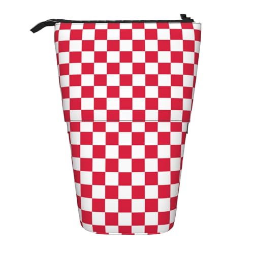 IguaTu Evil Eyes Erweiterbares Federmäppchen, Teleskop-Schreibwaren-Organizer, strapazierfähiges Oxford-Gewebe, Mehrzweck-Tasche für Stifte, Make-up, rot / weiß, Einheitsgröße, Kosmetikkoffer von IguaTu