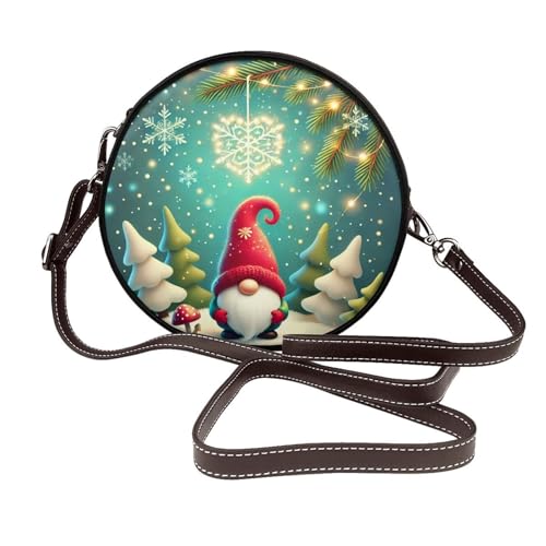 IguaTu Evil Eyes Runde Leder-Umhängetasche für Damen mit abnehmbarem Riemen, stilvolle Crossbody-Kreis-Geldbörse, Traditioneller Weihnachtswichtel, Einheitsgröße IguaTu Evil Eyes Runde Leder-Umhängetasche für Damen mit abnehmbarem Riemen, stilvolle Crossbody-Kreis-Geldbörse, Traditioneller Weihnachtswichtel, Einheitsgröße von IguaTu