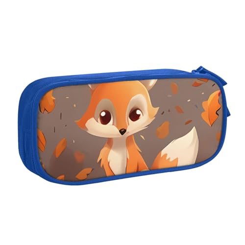 IguaTu Fall Fox Federmäppchen mit großer Kapazität – doppellagiger Schreibwaren-Organizer für Schule, Büro, Reisen, blau, Einheitsgröße, Kosmetikkoffer von IguaTu