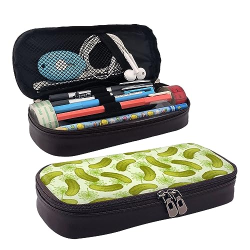 IguaTu Farbiges Blumenmuster Federmäppchen Große Kapazität Bedrucktes Federmäppchen Schreibwaren Organizer für Schule Bürobedarf, Sushi Dill Pickles, Einheitsgröße, Beauty Case von IguaTu