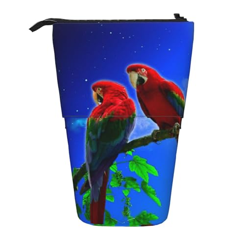 IguaTu Faultier-Familie, erweiterbares Federmäppchen, Teleskop-Schreibwaren-Organizer, strapazierfähiges Oxford-Gewebe, Mehrzweck-Tasche für Stifte, Make-up, Papageien, Einheitsgröße, Kosmetikkoffer von IguaTu