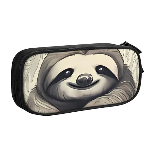 IguaTu Faultier My Spirit Tier Große Kapazität Federmäppchen - Doppellagiger Schreibwaren-Organizer für Schule, Büro, Reisen, Schwarz , Einheitsgröße, Kosmetikkoffer von IguaTu