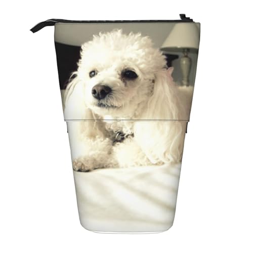 IguaTu Federmäppchen, erweiterbar, Teleskop-Schreibwaren-Organizer, strapazierfähiges Oxford-Gewebe, Mehrzweck-Tasche für Stifte, Make-up, Französischer Pudel, Einheitsgröße, Kosmetikkoffer von IguaTu