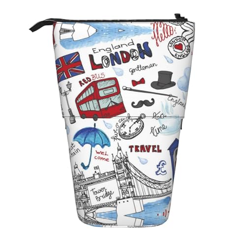 IguaTu Federmäppchen, erweiterbar, Teleskop-Schreibwaren-Organizer, strapazierfähiges Oxford-Gewebe, Mehrzweck-Tasche für Stifte, Make-up, london, Einheitsgröße, Kosmetikkoffer von IguaTu