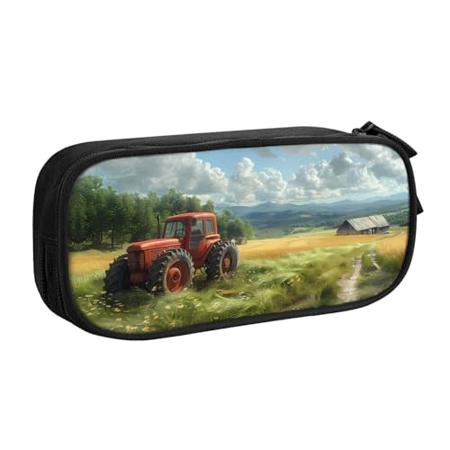 IguaTu Federmäppchen Traktor Farm Große Kapazität - Doppelschicht Schreibwaren Organizer für Schule, Büro, Reisen, Schwarz , Einheitsgröße, Kosmetikkoffer von IguaTu