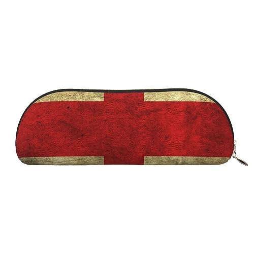 IguaTu Federmäppchen aus Leder, britische Flagge, Kosmetiktasche mit glattem Reißverschluss, Münztasche, Bürobedarf, Organizer, gold, Einheitsgröße, Schulranzen von IguaTu