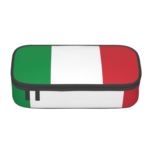 IguaTu Federmäppchen für Golfplatz, große Kapazität, für Schule, Schreibwaren-Organizer-Tasche mit Fächern, Reißverschlusstasche, Flagge Italien, Einheitsgröße, Kosmetikkoffer von IguaTu
