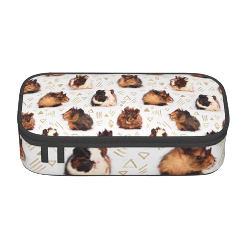 IguaTu Federmäppchen für Golfplatz, große Kapazität, für Schule, Schreibwaren-Organizer-Tasche mit Fächern, Reißverschlusstasche, Meerschweinchen, Einheitsgröße, Kosmetikkoffer von IguaTu