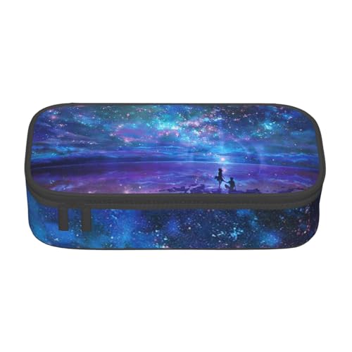 IguaTu Federmäppchen mit Elefant und Giraffe, große Kapazität, für Schule, Schreibwaren-Organizer-Tasche mit Fächern, Reißverschlusstasche, Nordlichter, Einheitsgröße, Kosmetikkoffer von IguaTu