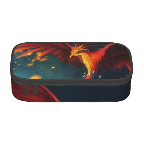 IguaTu Federmäppchen mit Fledermaus-Muster, große Kapazität, für Schule, Schreibwaren-Organizer-Tasche mit Fächern, Reißverschlusstasche, Orange-roter Phoenix, Einheitsgröße, Kosmetikkoffer IguaTu Federmäppchen mit Fledermaus-Muster, große Kapazität, für Schule, Schreibwaren-Organizer-Tasche mit Fächern, Reißverschlusstasche, Orange-roter Phoenix, Einheitsgröße, Kosmetikkoffer von IguaTu