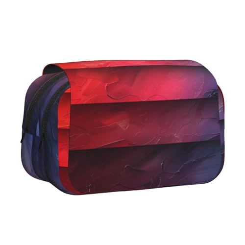 IguaTu Federmäppchen mit Gänseblümchen-Motiv, doppellagig, Oxford-Stoff, mit Reißverschluss und Klappe, große Kapazität, Schreibwarentasche für Schule, Büro, Reisen, Weiß / Blau, Regenbogengestreift von IguaTu