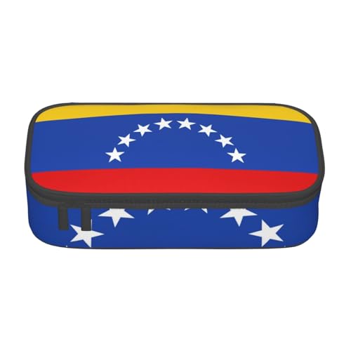 IguaTu Federmäppchen mit Labrador-Hunden, große Kapazität, für Schule, Schreibwaren-Organizer-Tasche mit Fächern, Reißverschlusstasche, Flagge Venezuela, Einheitsgröße, Kosmetikkoffer von IguaTu