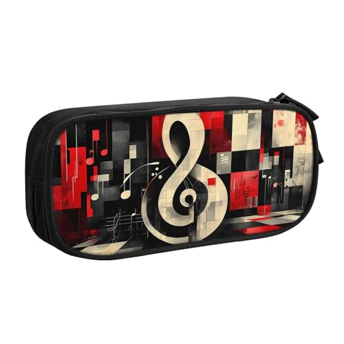 IguaTu Federmäppchen mit Musik-Motiv, große Kapazität, doppellagig, Schreibwaren-Organizer für Schule, Büro, Reisen, Schwarz , Einheitsgröße, Kosmetikkoffer IguaTu Federmäppchen mit Musik-Motiv, große Kapazität, doppellagig, Schreibwaren-Organizer für Schule, Büro, Reisen, Schwarz , Einheitsgröße, Kosmetikkoffer von IguaTu