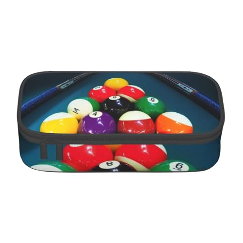 IguaTu Federmäppchen mit Segelpiraten-Motiv, große Kapazität, für Schule, Schreibwaren-Organizer-Tasche mit Fächern, Reißverschlusstasche, Billard, Einheitsgröße, Kosmetikkoffer von IguaTu