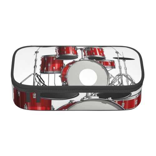 IguaTu Federmäppchen mit Segelpiraten-Motiv, große Kapazität, für Schule, Schreibwaren-Organizer-Tasche mit Fächern, Reißverschlusstasche, Cooles Schlagzeug-Set, Einheitsgröße, Kosmetikkoffer von IguaTu