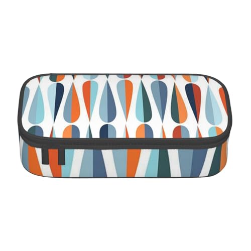 IguaTu Federmäppchen mit Segelpiraten-Motiv, große Kapazität, für Schule, Schreibwaren-Organizer-Tasche mit Fächern, Reißverschlusstasche, Mid Century Modern mit Tropfenformen, Einheitsgröße von IguaTu