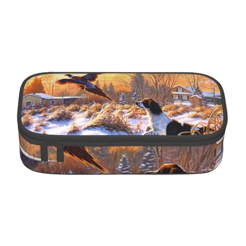 IguaTu Federmäppchen mit großem Fassungsvermögen, für die Schule, Schreibwaren-Organizer-Tasche mit Fächern, Reißverschlusstasche, Fasanenfänger für Hunde, Einheitsgröße, Kosmetikkoffer von IguaTu