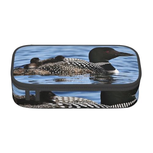 IguaTu Federmäppchen mit großem Fassungsvermögen, für die Schule, Schreibwaren-Organizer-Tasche mit Fächern, Reißverschlusstasche, Loon Birds, Einheitsgröße, Kosmetikkoffer von IguaTu