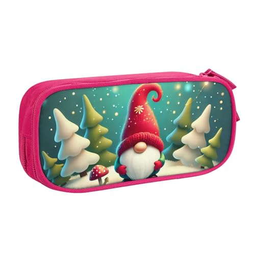 IguaTu Federmäppchen mit traditionellem Weihnachts-Zwerg, große Kapazität, doppellagig, Schreibwaren-Organizer für Schule, Büro, Reisen, rose, Einheitsgröße, Kosmetikkoffer von IguaTu