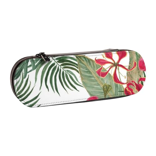 IguaTu Federmäppchen und Make-up-Organizer aus Leder, Zebramuster, wasserdicht, mit Reißverschluss, kompakte Reise-Stifttasche für Schule, Büro, Sommer Hawaii., Einheitsgröße, Kosmetikkoffer von IguaTu