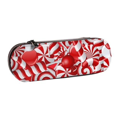 IguaTu Federmäppchen und Make-up-Organizer aus Leder, Zebramuster, wasserdicht, mit Reißverschluss, kompakte Reise-Stifttasche für Schule, Büro, Zuckerstangen, Einheitsgröße, Kosmetikkoffer von IguaTu