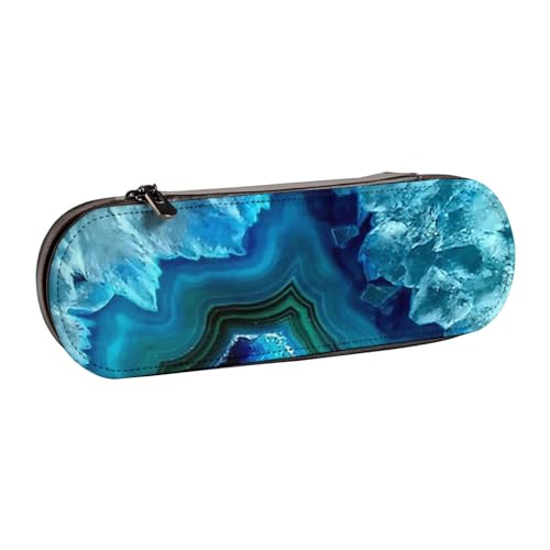 IguaTu Federmäppchen und Make-up-Organizer aus Leder, mit Pfeilen, wasserdicht, mit Reißverschluss, kompakte Reise-Stifttasche für Schule, Büro, Geschenk, Blau, Einheitsgröße, Kosmetikkoffer von IguaTu