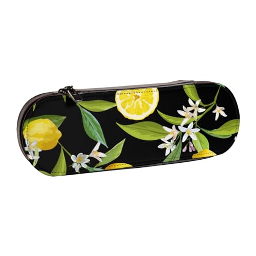 IguaTu Federmäppchen und Make-up-Organizer aus Leder, mit Pfeilen, wasserdicht, mit Reißverschluss, kompakte Reise-Stifttasche für Schule, Büro, Geschenk, Gelbe Zitrone., Einheitsgröße, Kosmetikkoffer von IguaTu