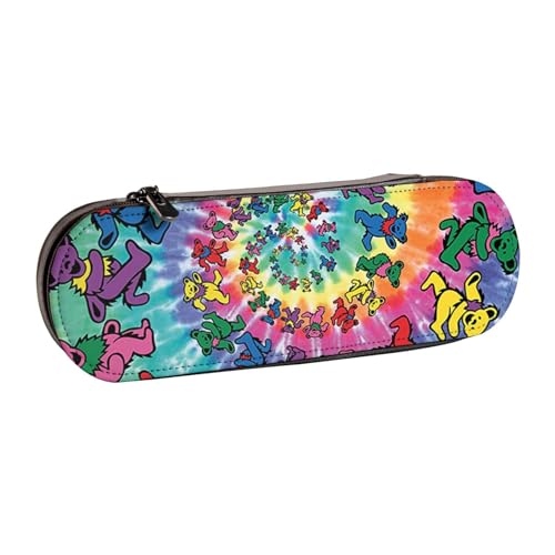 IguaTu Federmäppchen und Make-up-Organizer aus Leder, mit Pfeilen, wasserdicht, mit Reißverschluss, kompakte Reise-Stifttasche für Schule, Büro, Geschenk, Tanzender Thanksgiving Bär, Einheitsgröße von IguaTu