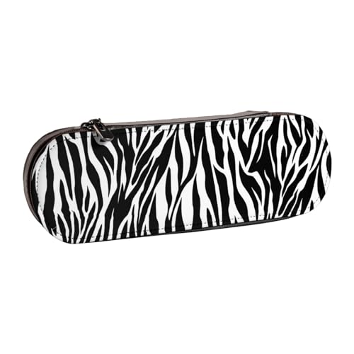 IguaTu Federmäppchen und Make-up-Organizer aus Leder, mit Pfeilen, wasserdicht, mit Reißverschluss, kompakte Reise-Stifttasche für Schule, Büro, Geschenk, Zebramuster, Einheitsgröße, Kosmetikkoffer von IguaTu