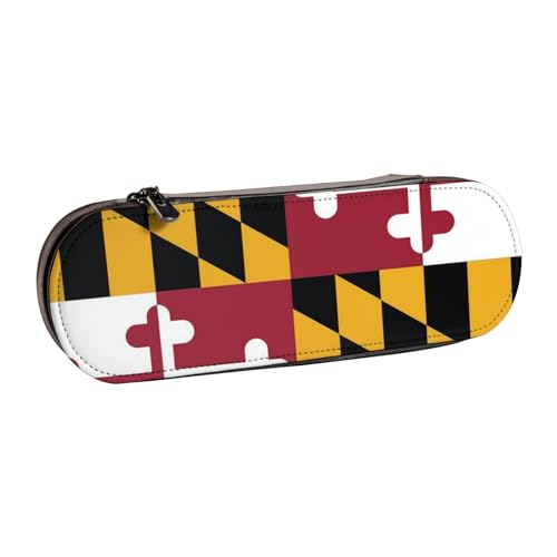 IguaTu Federmäppchen und Make-up-Organizer mit Italien-Flagge, wasserdicht, mit Reißverschluss, kompakte Reise-Stifttasche für Schule, Büro, Flagge von Maryland, Einheitsgröße, Kosmetikkoffer von IguaTu