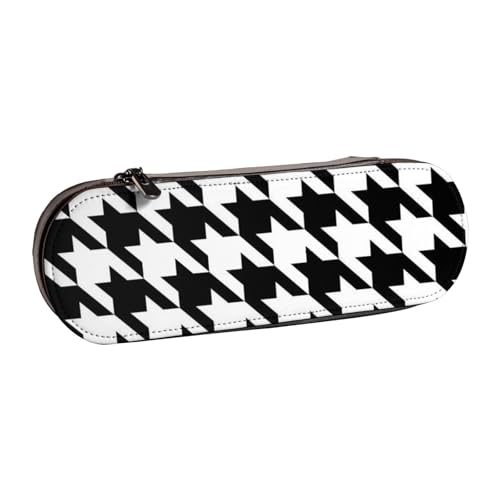 IguaTu Federmäppchen und Make-up-Organizer mit französischem Hahn, wasserdicht, mit Reißverschluss, kompakte Reise-Stifttasche für Schule, Büro, Houndstooth Schwarz, Einheitsgröße, Kosmetikkoffer von IguaTu