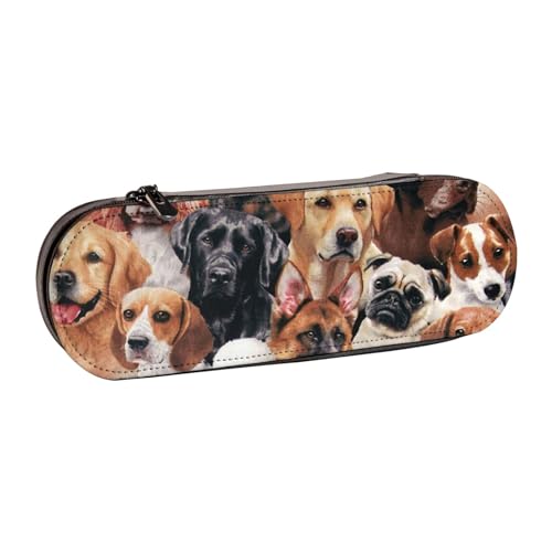 IguaTu Federmäppchen und Make-up-Organizer mit französischem Hahn, wasserdicht, mit Reißverschluss, kompakte Reise-Stifttasche für Schule, Büro, Viele Hunde, Einheitsgröße, Kosmetikkoffer von IguaTu