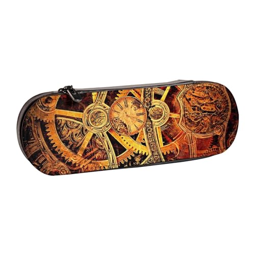 IguaTu Federmäppchen und Make-up-Organizer mit rotem Geranien-Motiv, wasserdicht, mit Reißverschluss, kompakte Reise-Stifttasche für Schule, Büro, Coole Steampunk-Getriebe, Einheitsgröße von IguaTu