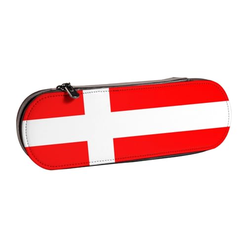 IguaTu Federmäppchen und Make-up-Organizer mit rotem Geranien-Motiv, wasserdicht, mit Reißverschluss, kompakte Reise-Stifttasche für Schule, Büro, Dänemark Flagge, Einheitsgröße, Kosmetikkoffer von IguaTu