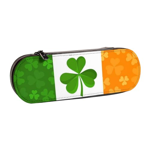 IguaTu Federmäppchen und Make-up-Organizer mit rotem Geranien-Motiv, wasserdicht, mit Reißverschluss, kompakte Reise-Stifttasche für Schule, Büro, Irische Flagge, Einheitsgröße, Kosmetikkoffer von IguaTu