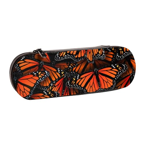 IguaTu Federmäppchen und Make-up-Organizer mit rotem Geranien-Motiv, wasserdicht, mit Reißverschluss, kompakte Reise-Stifttasche für Schule, Büro, Monarch-Schmetterlinge, Einheitsgröße, Kosmetikkoffer von IguaTu