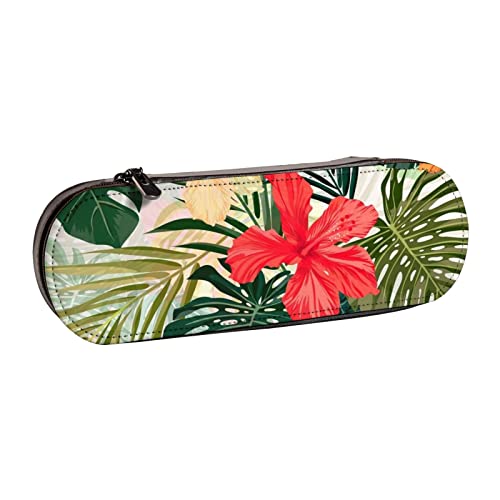 IguaTu Federmäppchen und Make-up-Organizer mit rotem Geranien-Motiv, wasserdicht, mit Reißverschluss, kompakte Reise-Stifttasche für Schule, Büro, Sommer Hawaii., Einheitsgröße, Kosmetikkoffer von IguaTu
