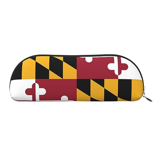 IguaTu Flag of Maryland Leder Federmäppchen Kosmetiktasche mit glattem Reißverschluss Münzbeutel Büro Schreibwaren Organizer, gold, Einheitsgröße, Schulranzen von IguaTu