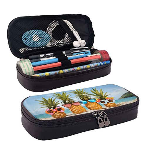 IguaTu Flugzeugträger Federmäppchen Große Kapazität Bedrucktes Federmäppchen Schreibwaren Organizer für Schule Bürobedarf, Ocean Beach Ananas, Einheitsgröße, Beauty Case von IguaTu