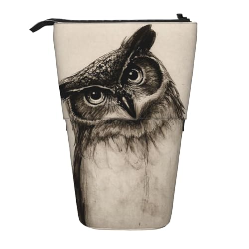 IguaTu Fresh Tropical Lemons Erweiterbares Federmäppchen, Teleskop-Schreibwaren-Organizer, strapazierfähiges Oxford-Gewebe, Mehrzweck-Tasche für Stifte, Make-up, Eulenmotiv, Einheitsgröße, von IguaTu