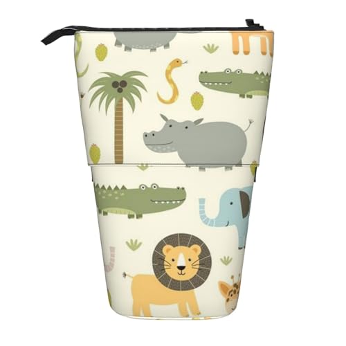 IguaTu Fresh Tropical Lemons Erweiterbares Federmäppchen, Teleskop-Schreibwaren-Organizer, strapazierfähiges Oxford-Gewebe, Mehrzweck-Tasche für Stifte, Make-up, Safari-Tiere, Einheitsgröße, von IguaTu